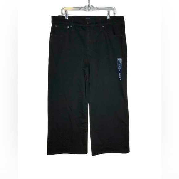 NWT J. Crew Factory Black Wide-Leg Crop Jean in All-Day Stretch, Size 33 - Picture 4 of 15